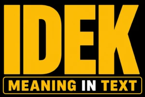 IDEK Meaning in Text